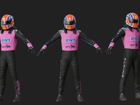 F1 Alpine Racing Suit 2025 Modello 3D