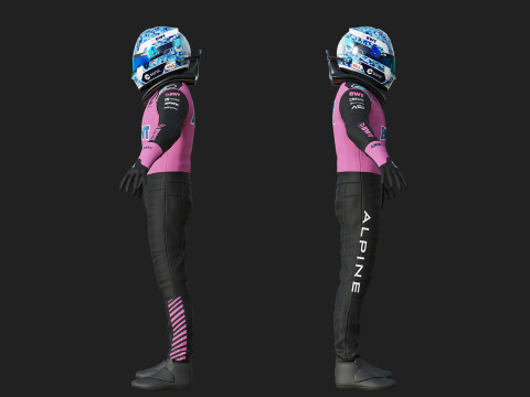 F1 Alpine Racing Suit 2025 Modello 3D