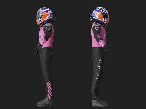 F1 Alpine Racing Suit 2025 Modello 3D