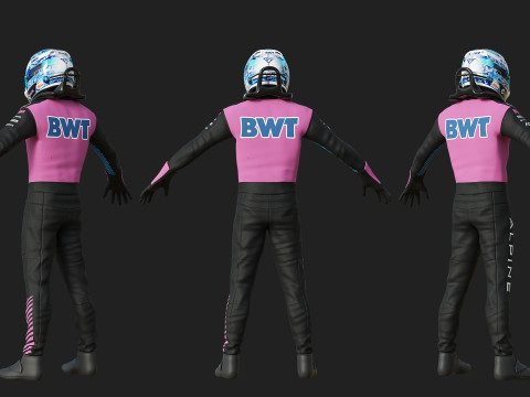 F1 Alpine Racing Suit 2025 Modello 3D