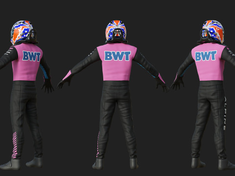 F1 Alpine Racing Suit 2025 Modello 3D