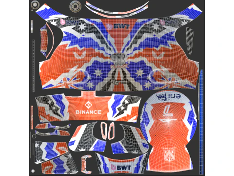 Tuta da corsa alpina F1 2025 Modello 3D