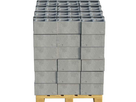 Cinder Blocks Stack On Pallet 3D Model