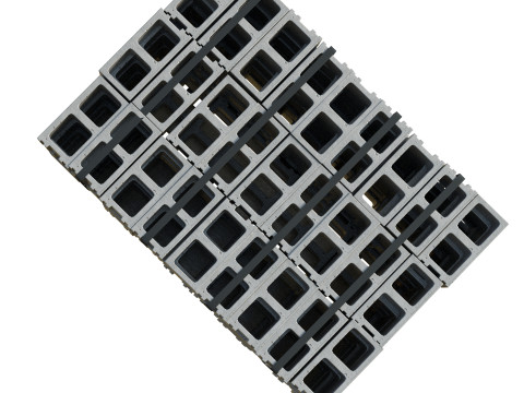 Cinder Blocks Stack On Pallet 3D Model