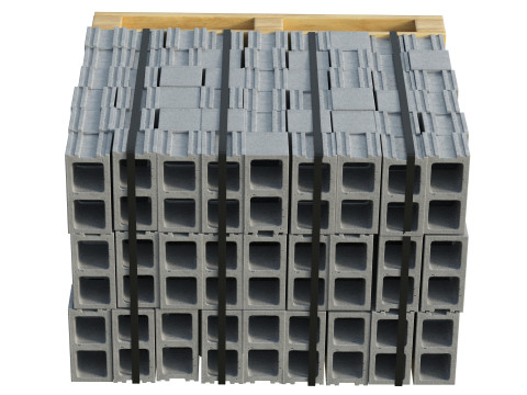 Cinder Blocks Stack On Pallet 3D Model