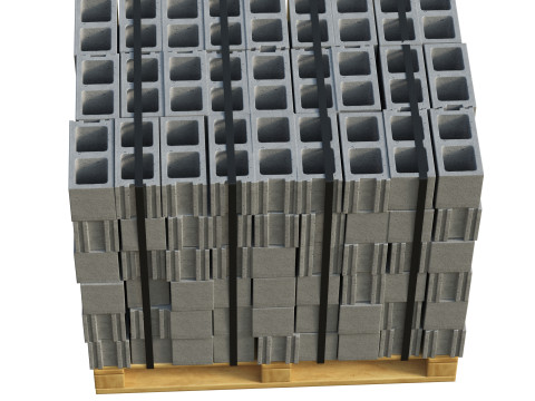 Cinder Blocks Stack On Pallet 3D Model