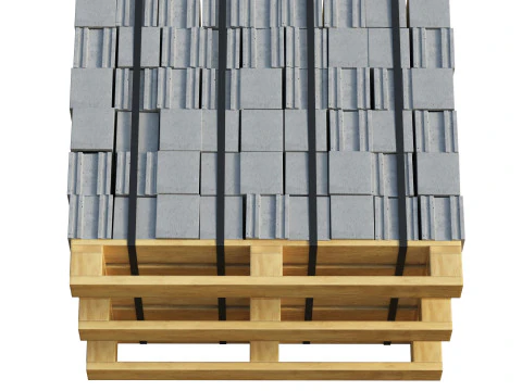 Cinder Blocks Stack On Pallet 3D Model