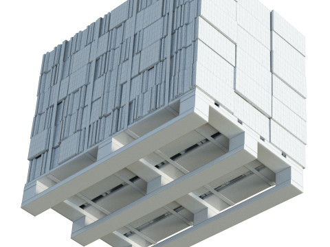 Cinder Blocks Stack On Pallet 3D Model