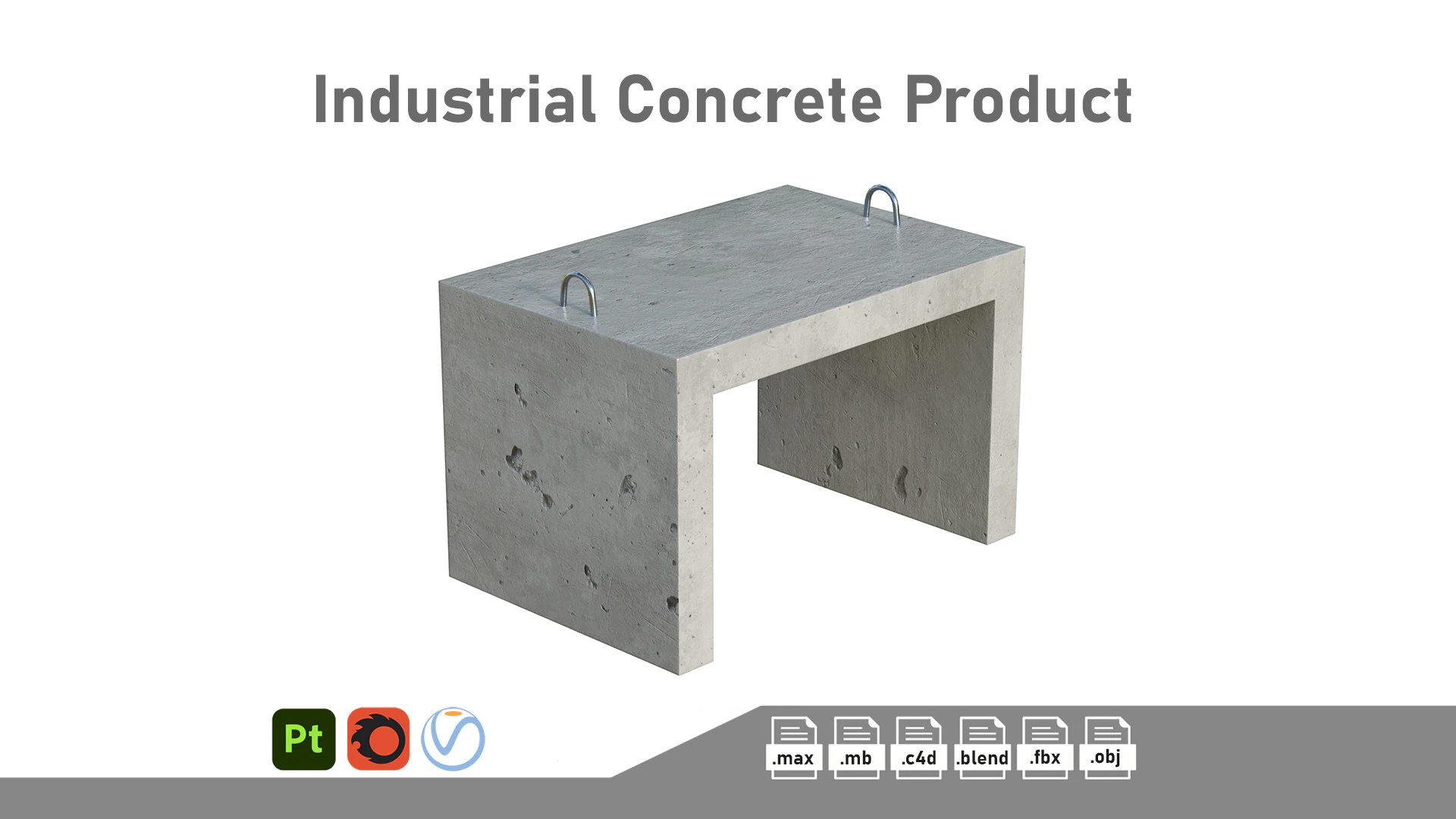 Industrial Concrete Product 3D Model .c4d .max .obj .3ds .fbx .stl .blend 