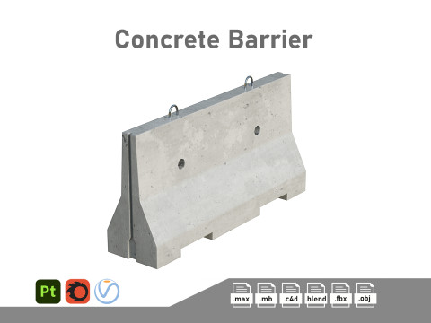 Concrete Barrier 3D Model