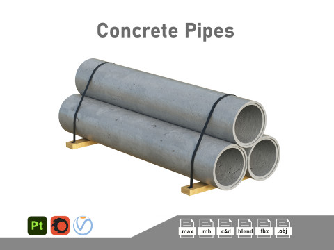 Concrete Barrier 3D Model