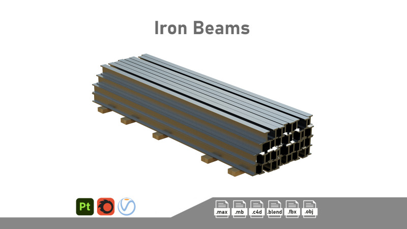 Iron Beams Modelo 3D .c4d .max .obj .3ds .fbx .stl .blend 