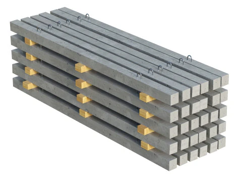 Lastre di cemento impilate Modello 3D