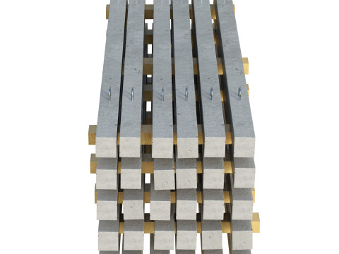 Stacked Concrete Slabs 3D Model