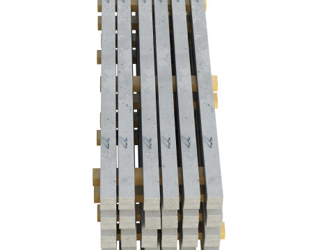 Stacked Concrete Slabs 3D Model
