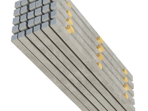 Lastre di cemento impilate Modello 3D