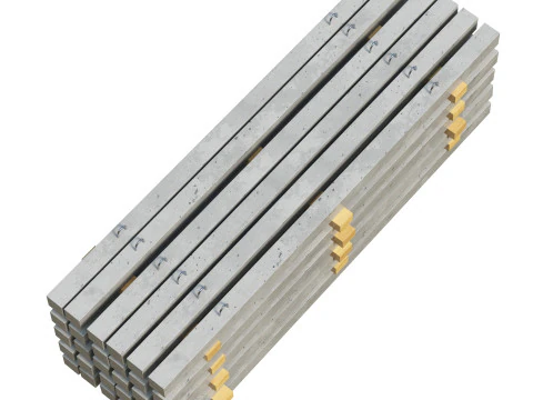 Lastre di cemento impilate Modello 3D