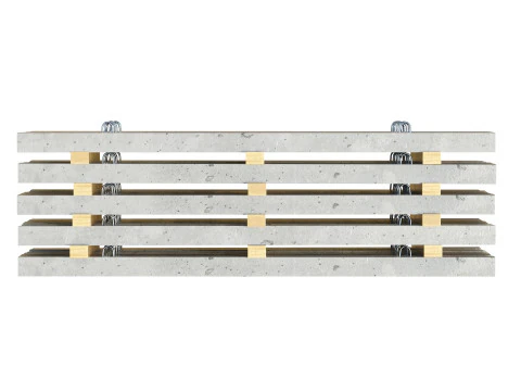 Lastre di cemento impilate Modello 3D