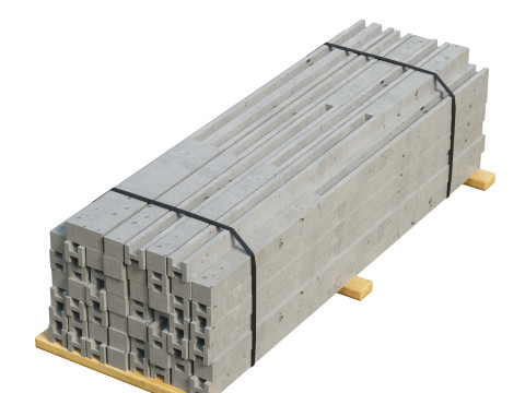 Stacked Concrete Slabs Modello 3D
