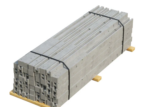 Lastre di cemento impilate Modello 3D