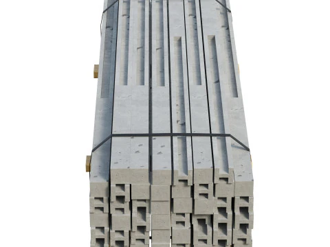 Lastre di cemento impilate Modello 3D