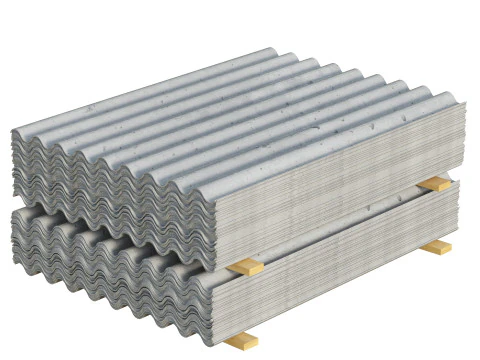 Tegole In Cemento Su Assi Di Legno Modello 3D