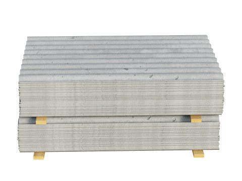 Concrete Roof Tiles On Wood Planks 3D Model
