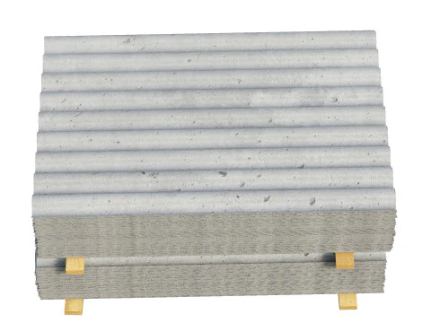 Tegole In Cemento Su Assi Di Legno Modello 3D