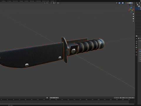 Tactical Hunting Army Knife 3D 模型