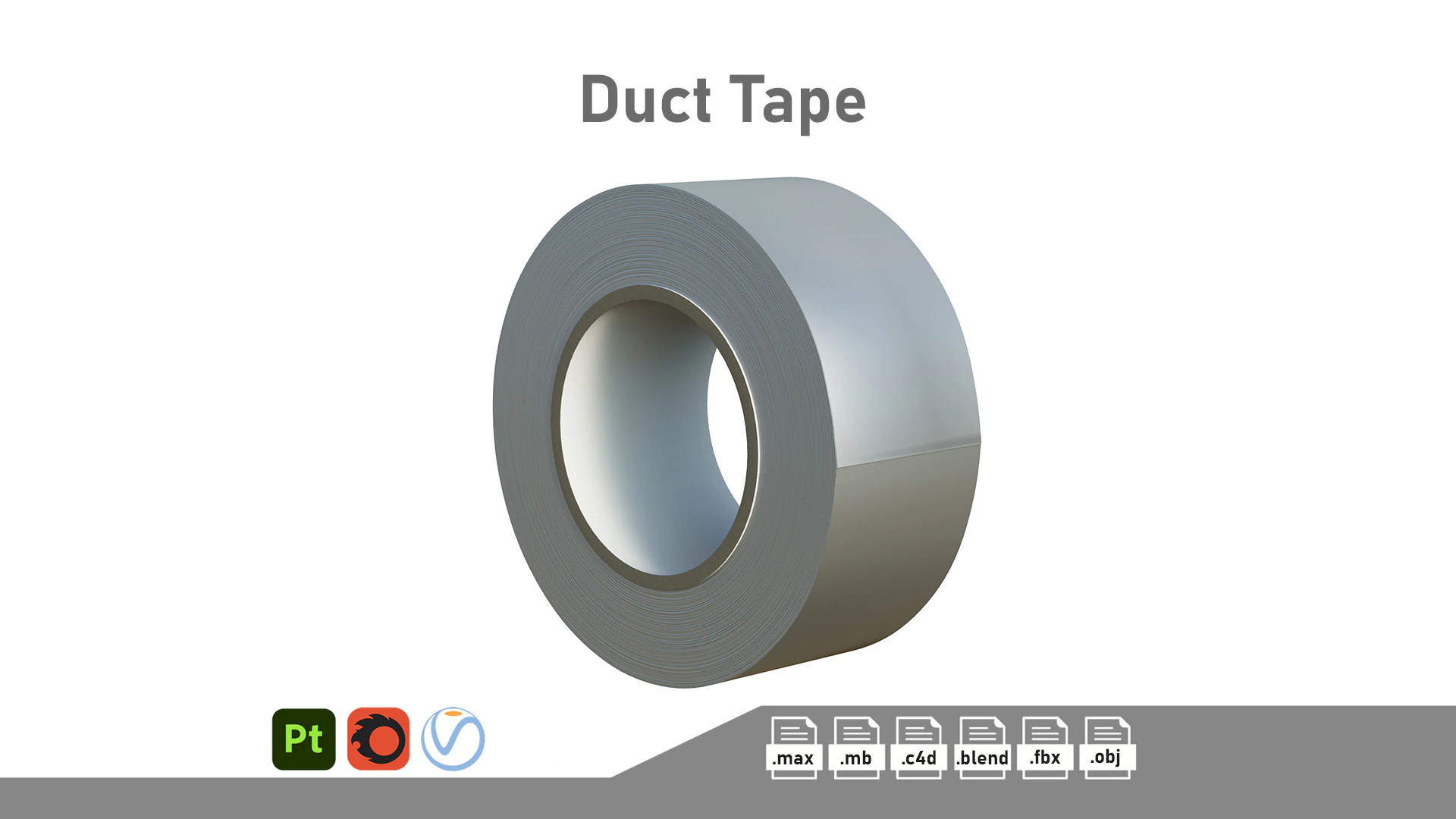 Duct Tape 3D Model .c4d .max .obj .3ds .fbx .stl .blend 