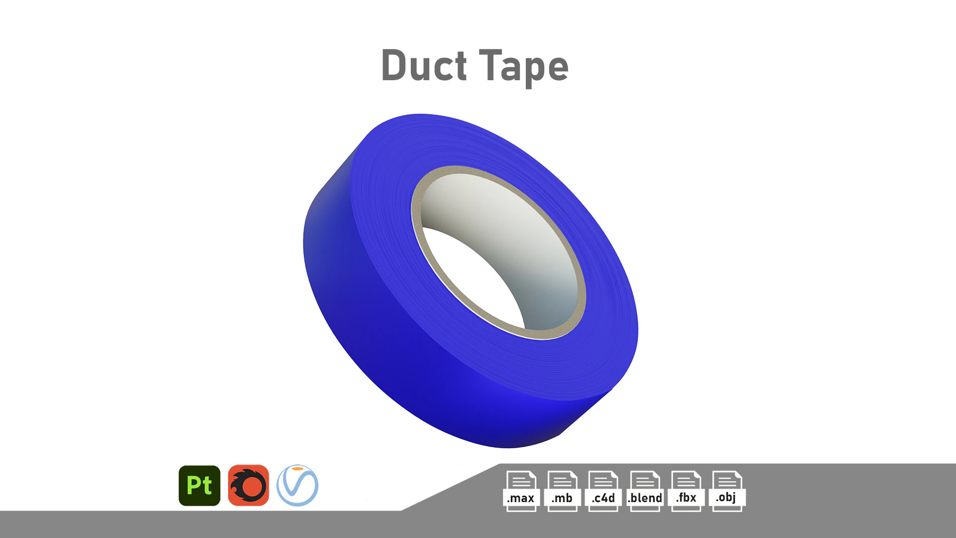 Duct Tape 3D Model .c4d .max .obj .3ds .fbx .stl .blend 