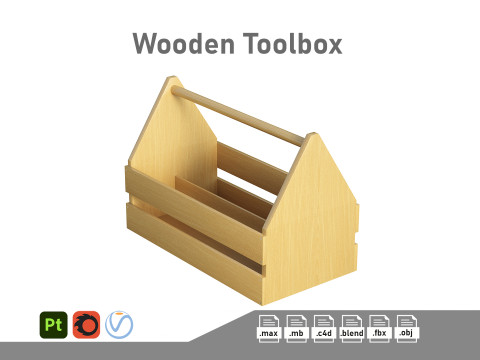Wooden Toolbox 3D Model