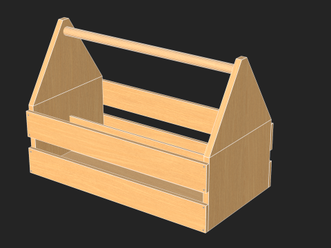 Wooden Toolbox 3D Модель