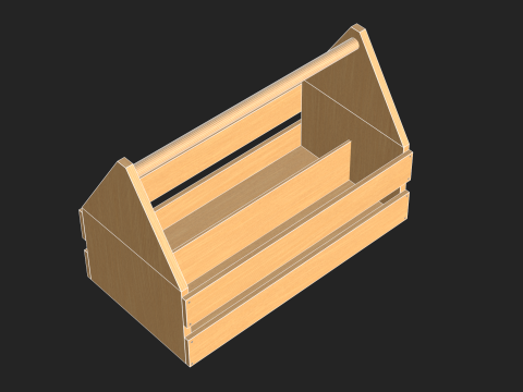 Wooden Toolbox 3D Модель
