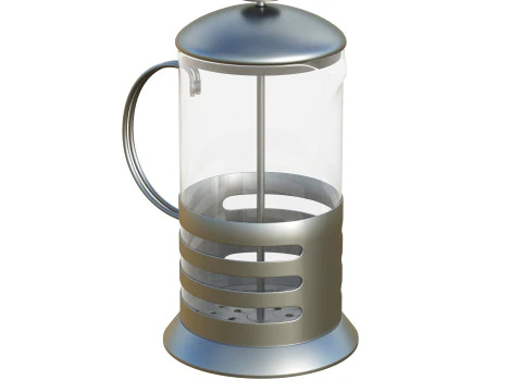 French Press Coffee Pot 3D Model