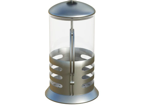 French Press Coffee Pot 3D Model