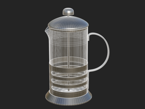 French Press Coffee Pot 3Dモデル