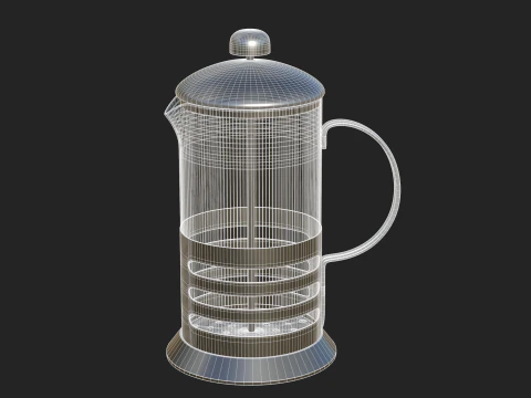French Press Coffee Pot 3D Model