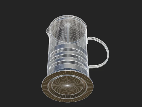 French Press Coffee Pot 3D Model
