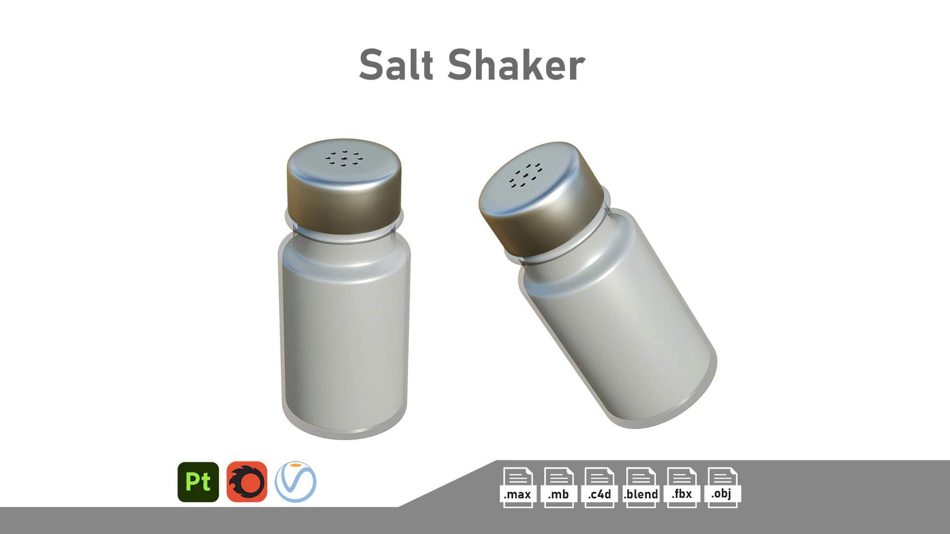Salt Shaker 3D Model .c4d .max .obj .3ds .fbx .stl .blend