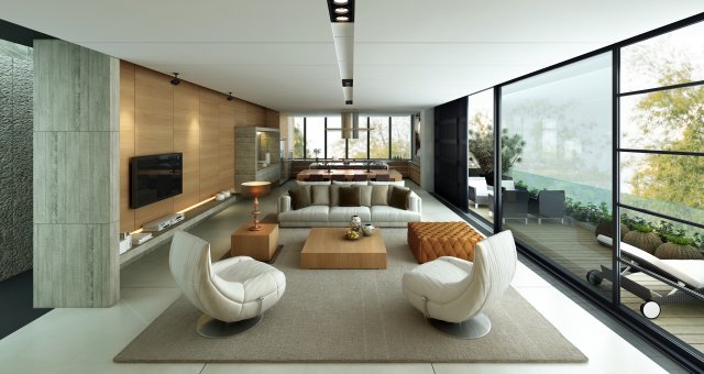 penthouse livingroom 3D Model .c4d .max .obj .3ds .fbx .stl .blend 