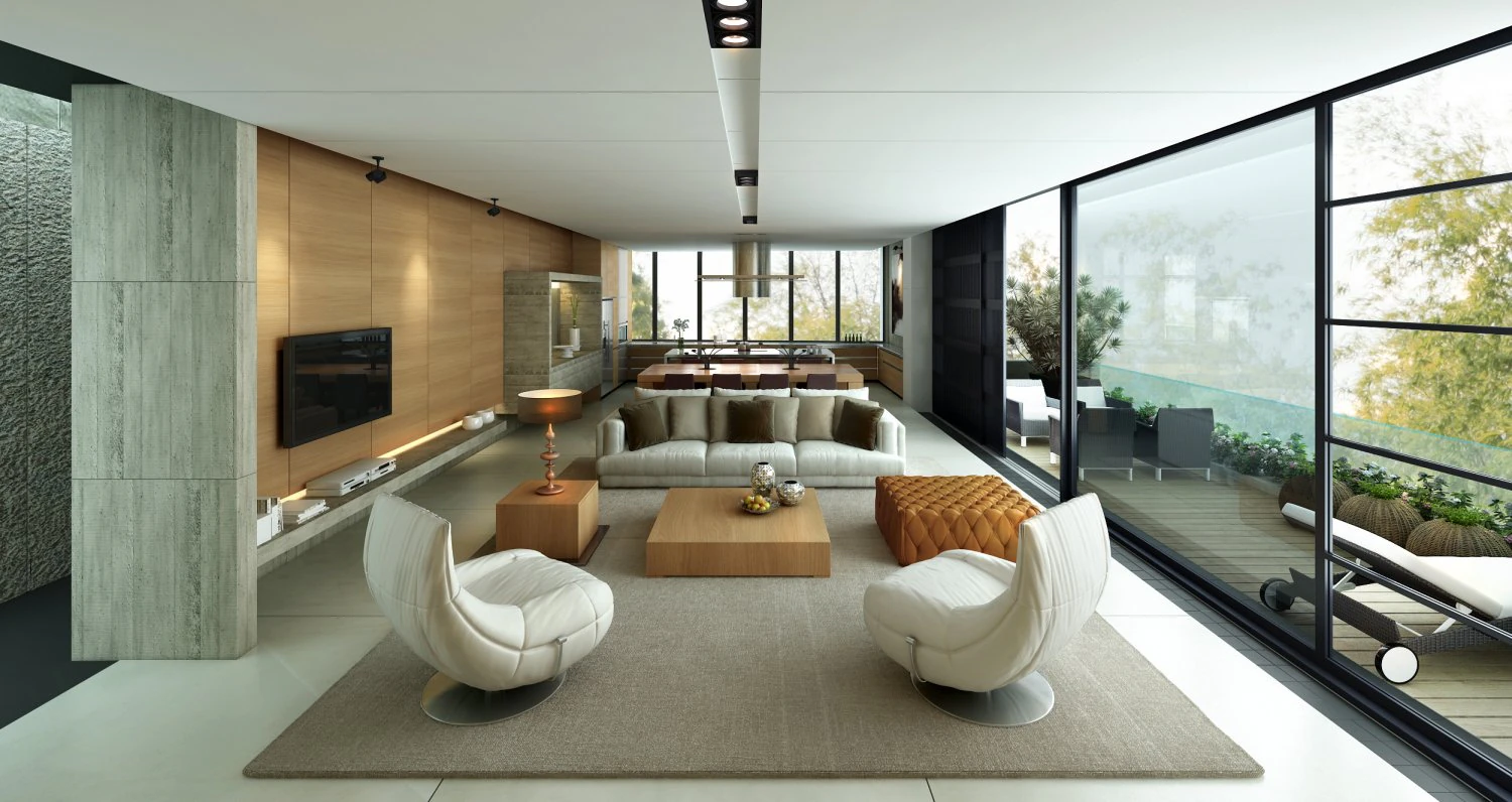 penthouse livingroom 3D Model .c4d .max .obj .3ds .fbx .stl .blend 