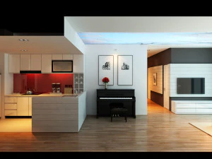 interno dell'appartamento Modello 3D