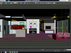 interno dell'appartamento Modello 3D