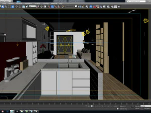 interno dell'appartamento Modello 3D