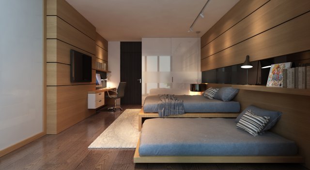 children room 06 3D 模型 .c4d .max .obj .3ds .fbx .stl .blend 
