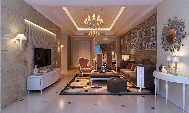 dic classic livingroom Model 3D .c4d .max .obj .3ds .fbx .stl .blend