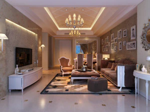 sala de estar cl&aacute;ssica dic Modelo 3D