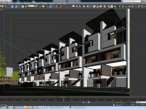 terraced-house collection Model 3D