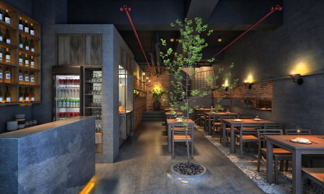 ado restaurant 3D Model .c4d .max .obj .3ds .fbx .stl .blend 